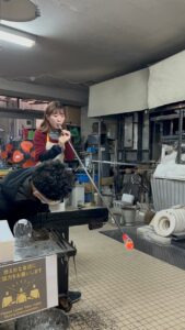 吹きガラス体験
